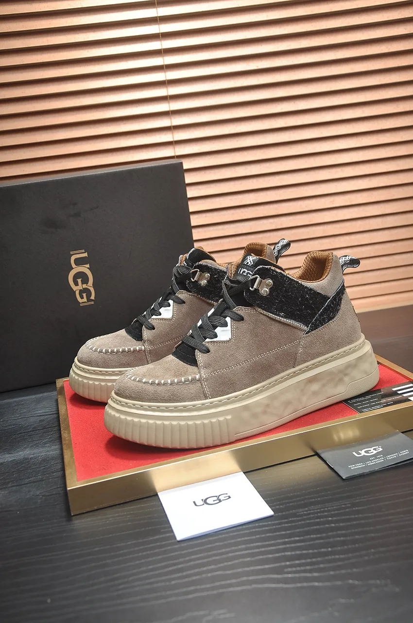 Men's shoes 💰640💶 [UGG] (full wool lining) top-end high-quality fur-in-one warm snow boots from Australia's warm luxury brand men's shoes, UGG-5877 official website synchronized, made of imported cowhide, carefully sewn...Imported rubber foam outsole (comfortable, soft, wear-resistant) The quality is really great...Exquisite workmanship, you can't put it down at first sight, available in sizes 39-44